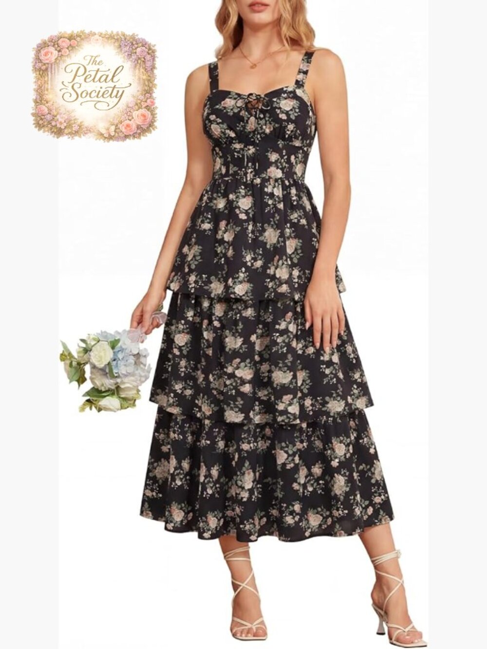 Floral Sundress with Pockets, Tiered Hem, Adjustable Straps, Smocked Back